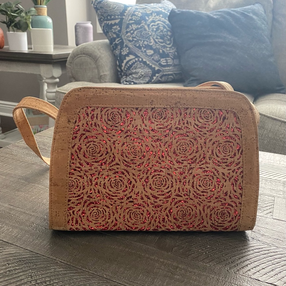 Roses Blooming Cork Handbag